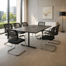 T-EASY Konferenztisch | 2000 x 1200 mm (8 - 10 Personen), elektrifiziert, Anthrazit