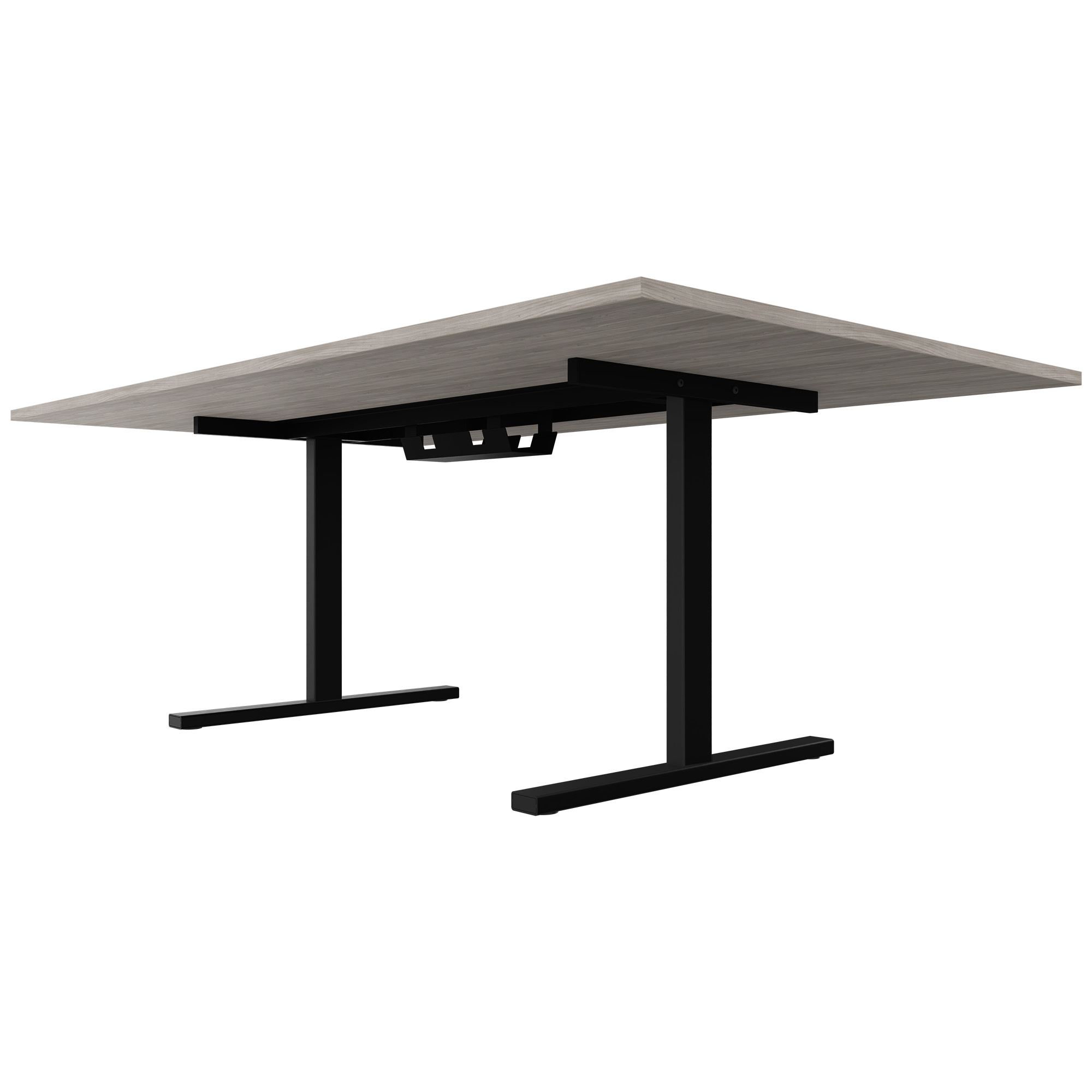 T-EASY Konferenztisch | 2000 x 1200 mm (8 - 10 Personen), elektrifiziert, Nordeiche grau - 3 Main Image