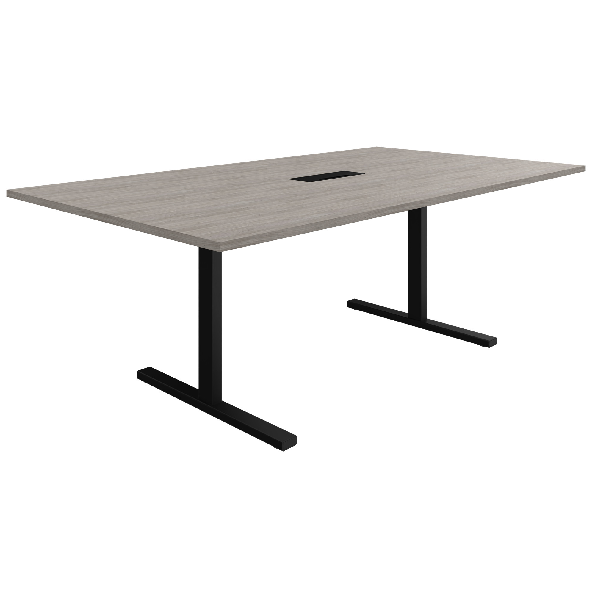 T-EASY Konferenztisch | 2000 x 1200 mm (8 - 10 Personen), elektrifiziert, Nordeiche grau - 1 Main Image