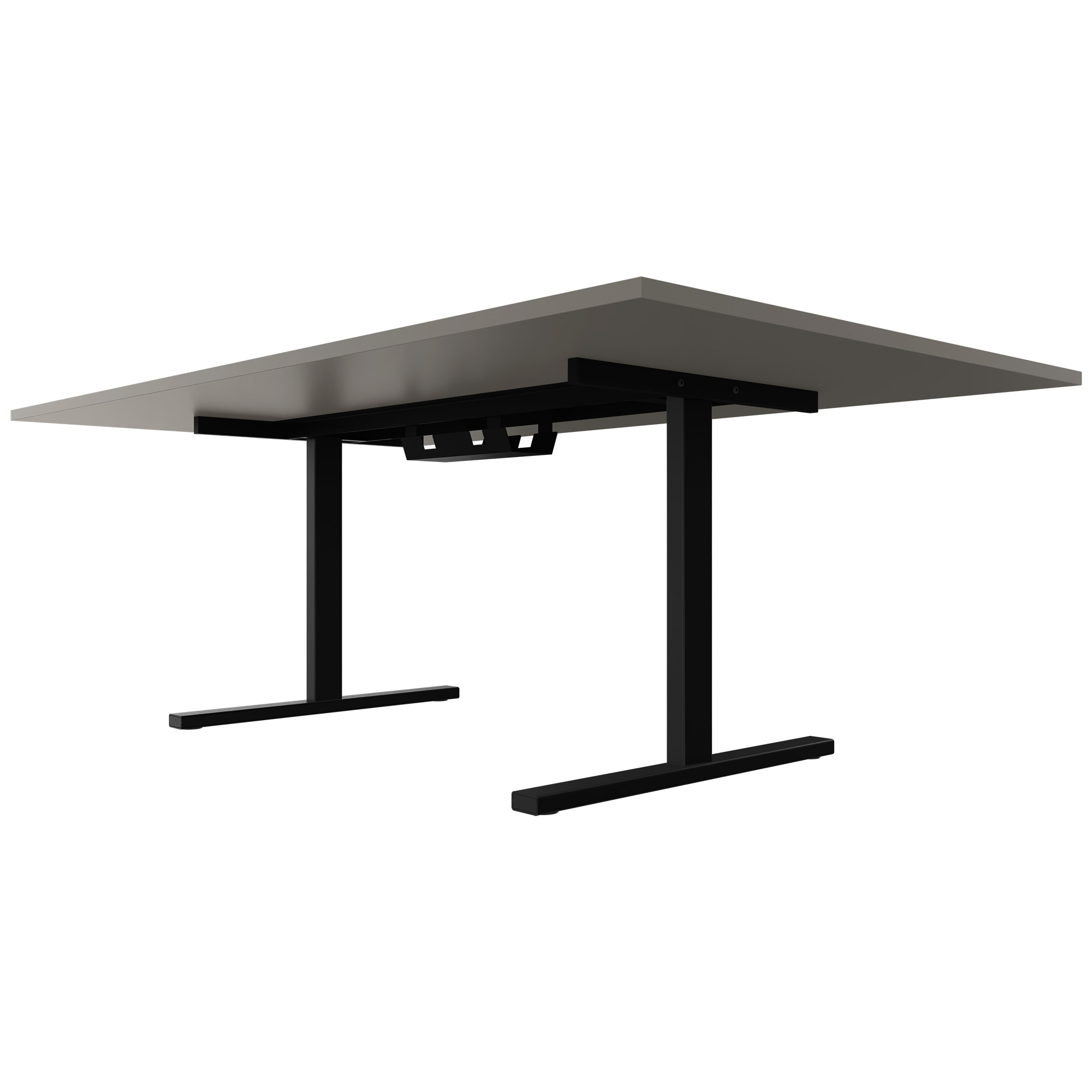 T-EASY Konferenztisch | 2000 x 1200 mm (8 - 10 Personen), elektrifiziert, Cubanitgrau - 3 Main Image
