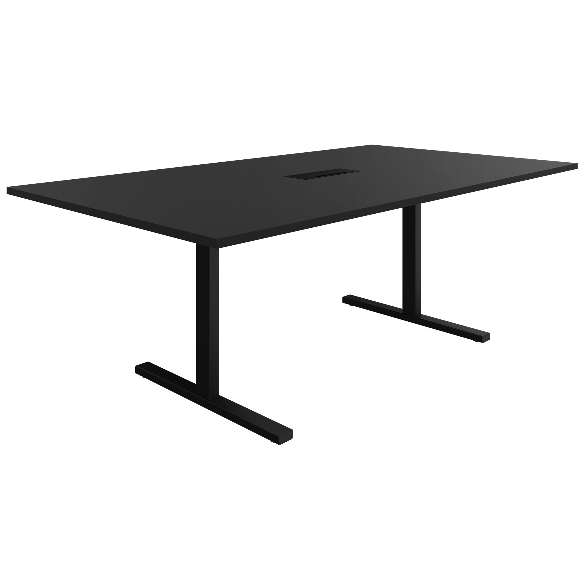 T-EASY Konferenztisch | 2000 x 1200 mm (8 - 10 Personen), elektrifiziert, Schwarz - 1 Main Image