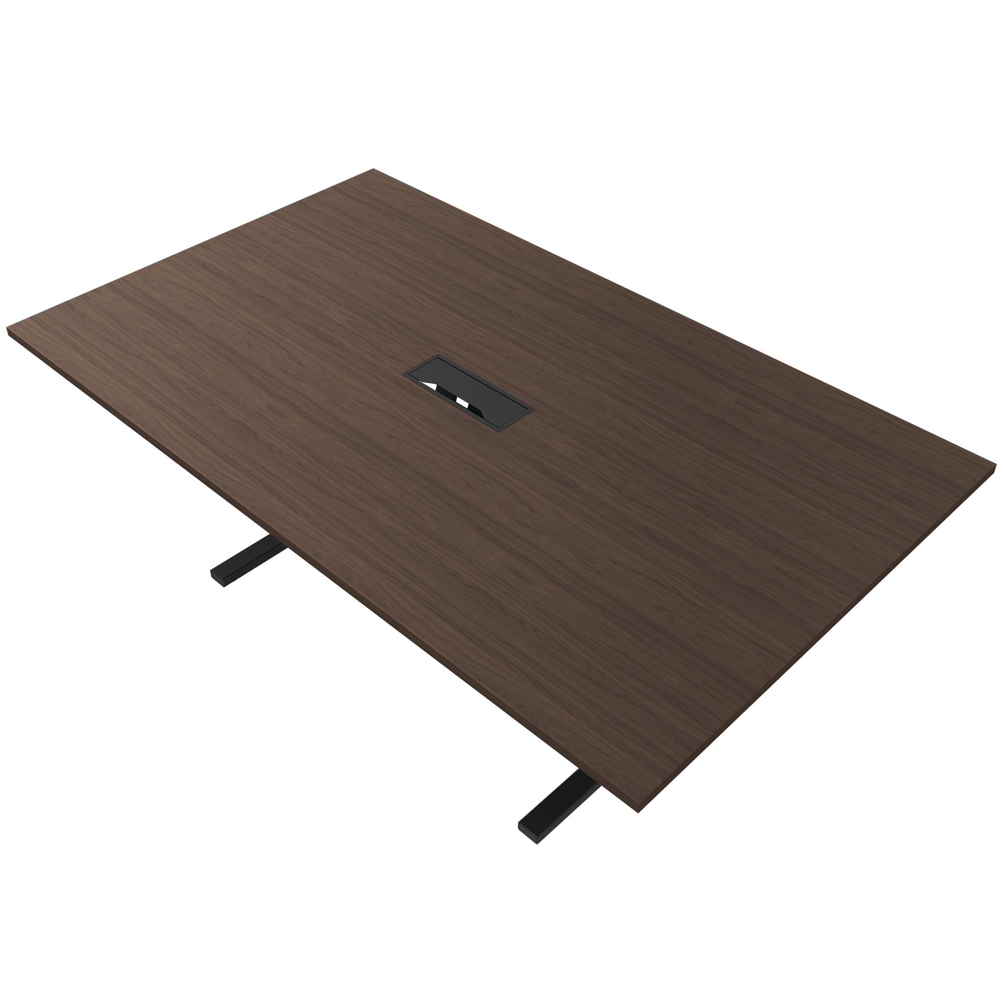 T-EASY conference table | 2000 x 1200 mm (8 - 10 people), electrified, walnut - 6 Main Image