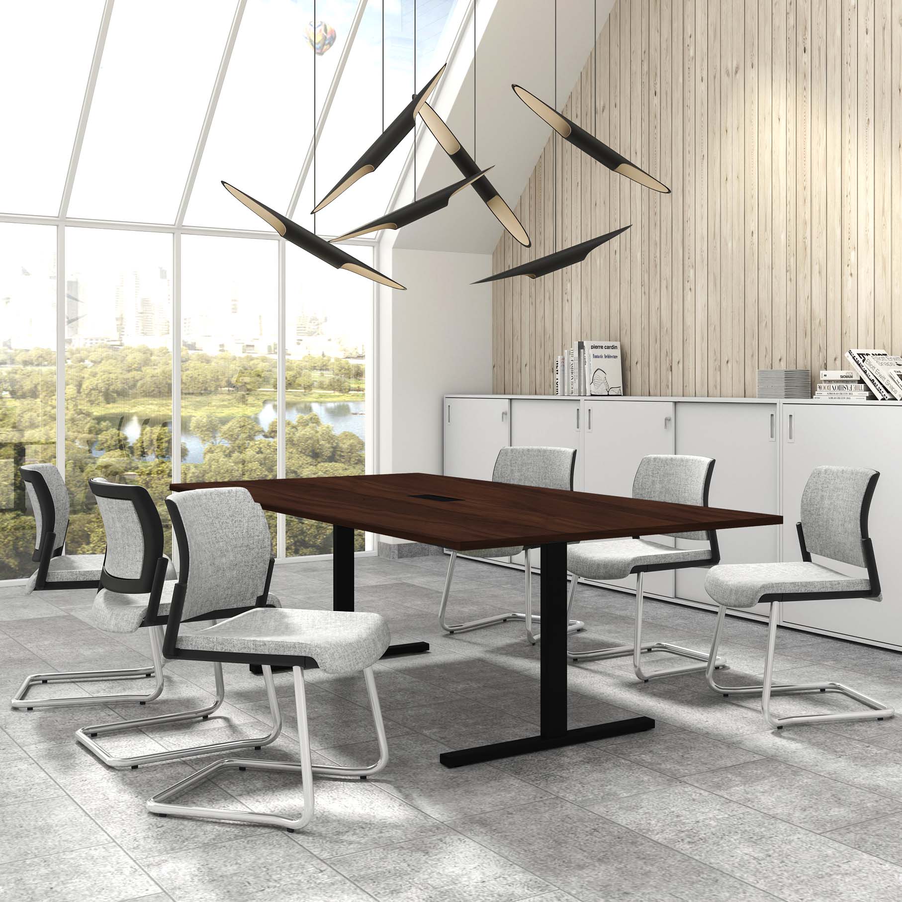 T-EASY Konferenztisch | 2000 x 1200 mm (8 - 10 Personen), elektrifiziert, Nussbaum - 16 Main Image