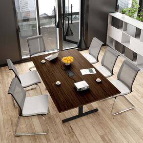 T-EASY Konferenztisch | 2000 x 1200 mm (8 - 10 Personen), elektrifiziert, Nussbaum