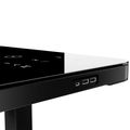 Bureau de station | 1150 x 590 mm, réglable à hauteur électrique, chargeur inductif, plaque de table en verre, noir - 5 Thumbnail Image