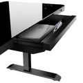 Bureau de station | 1150 x 590 mm, réglable à hauteur électrique, chargeur inductif, plaque de table en verre, noir - 6 Thumbnail Image