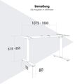 SCALE Tischgestell | 1075 - 1800 mm, manuell höhenverstellbar, Weiß - 5 Thumbnail Image