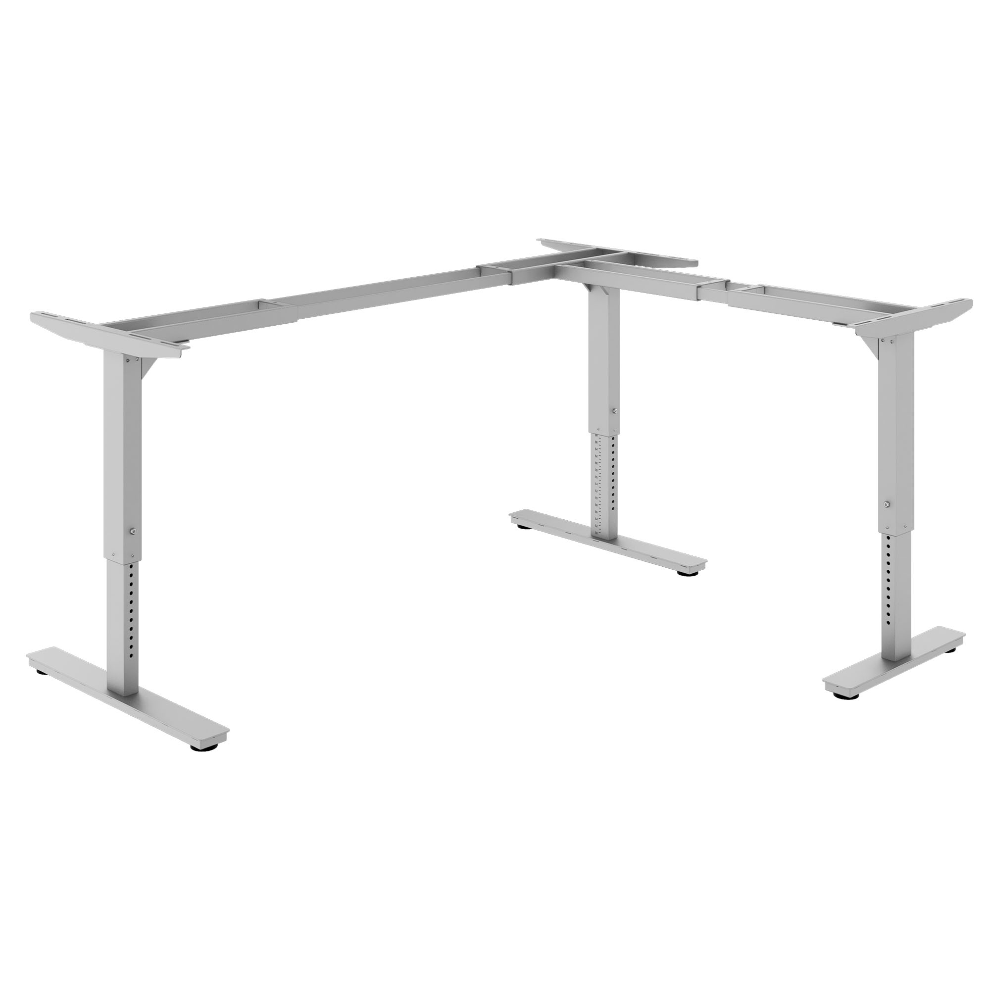 SCALE Winkel-Tischgestell | 1075 - 1800 x 1075 - 1800 mm, manuell höhenverstellbar, Silber - 1 Main Image
