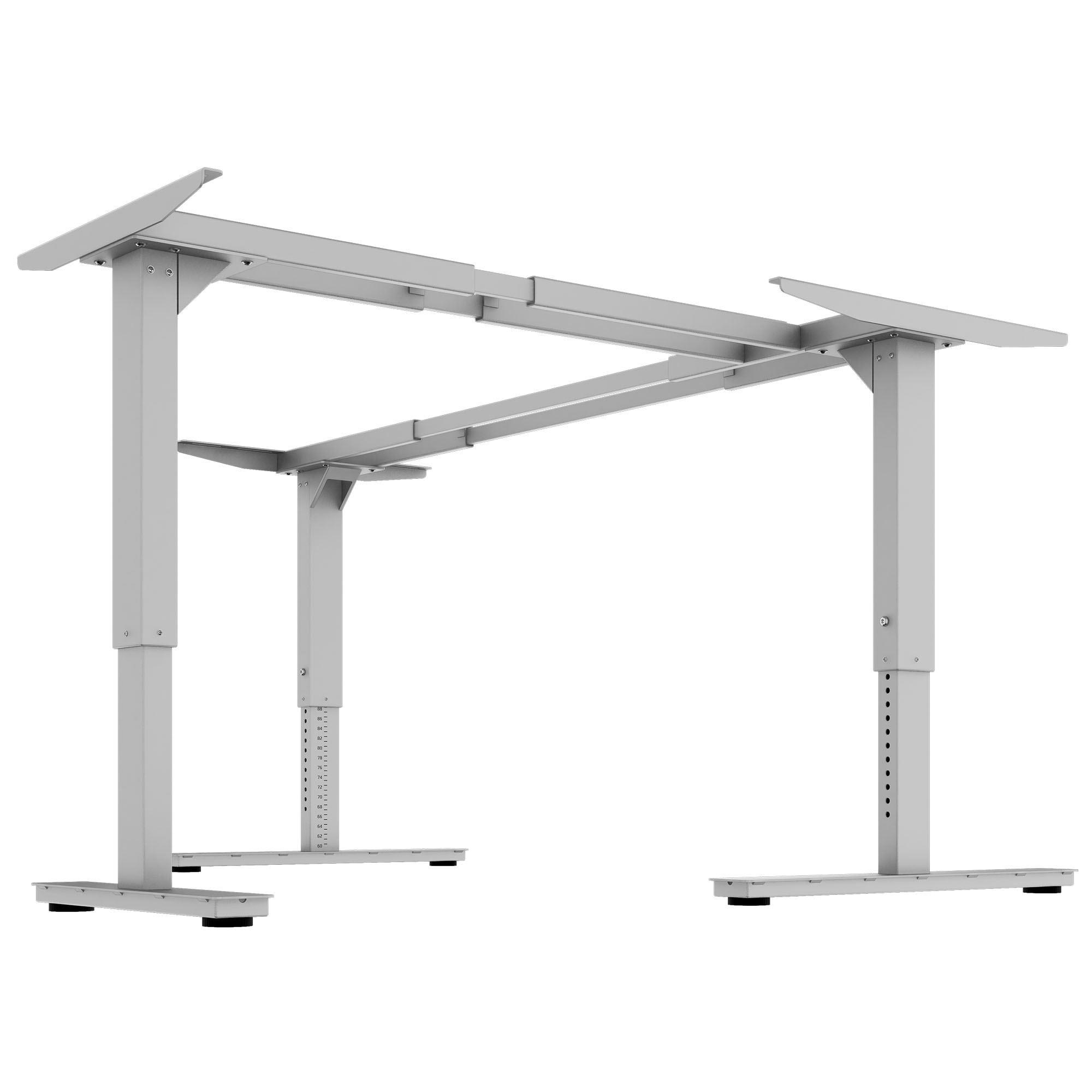 SCALE Winkel-Tischgestell | 1075 - 1800 x 1075 - 1800 mm, manuell höhenverstellbar, Silber - 3 Main Image