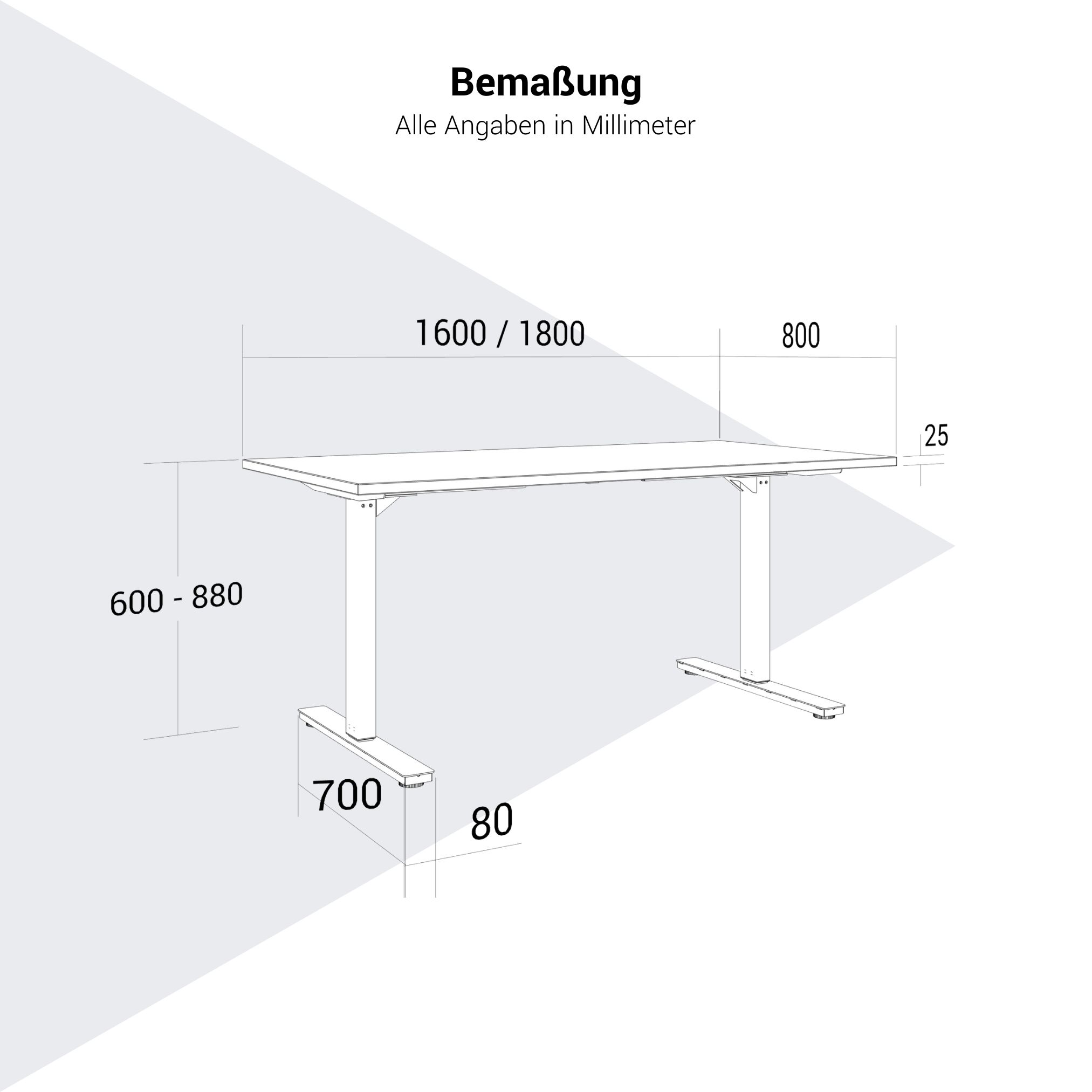 SCALE desk | 1600 - 1800 mm, manually height adjustable, sand ash - 9 Main Image
