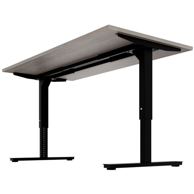 SCALE Schreibtisch | 1600 - 1800 mm, manuell höhenverstellbar, Nordeiche grau