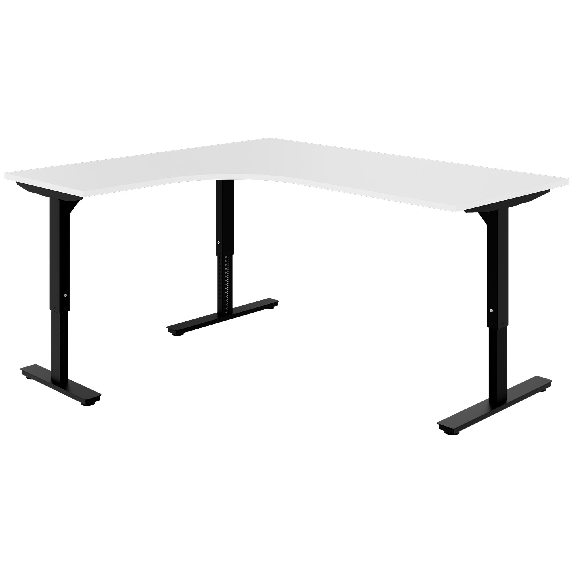 Scale Angular Desk | 1800 x 1600 mm, réglable manuellement à hauteur, blanc - 1 Main Image