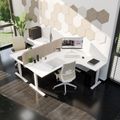 SCALE Winkel-Schreibtisch | 1800 x 1600 mm, manuell höhenverstellbar, Weiß