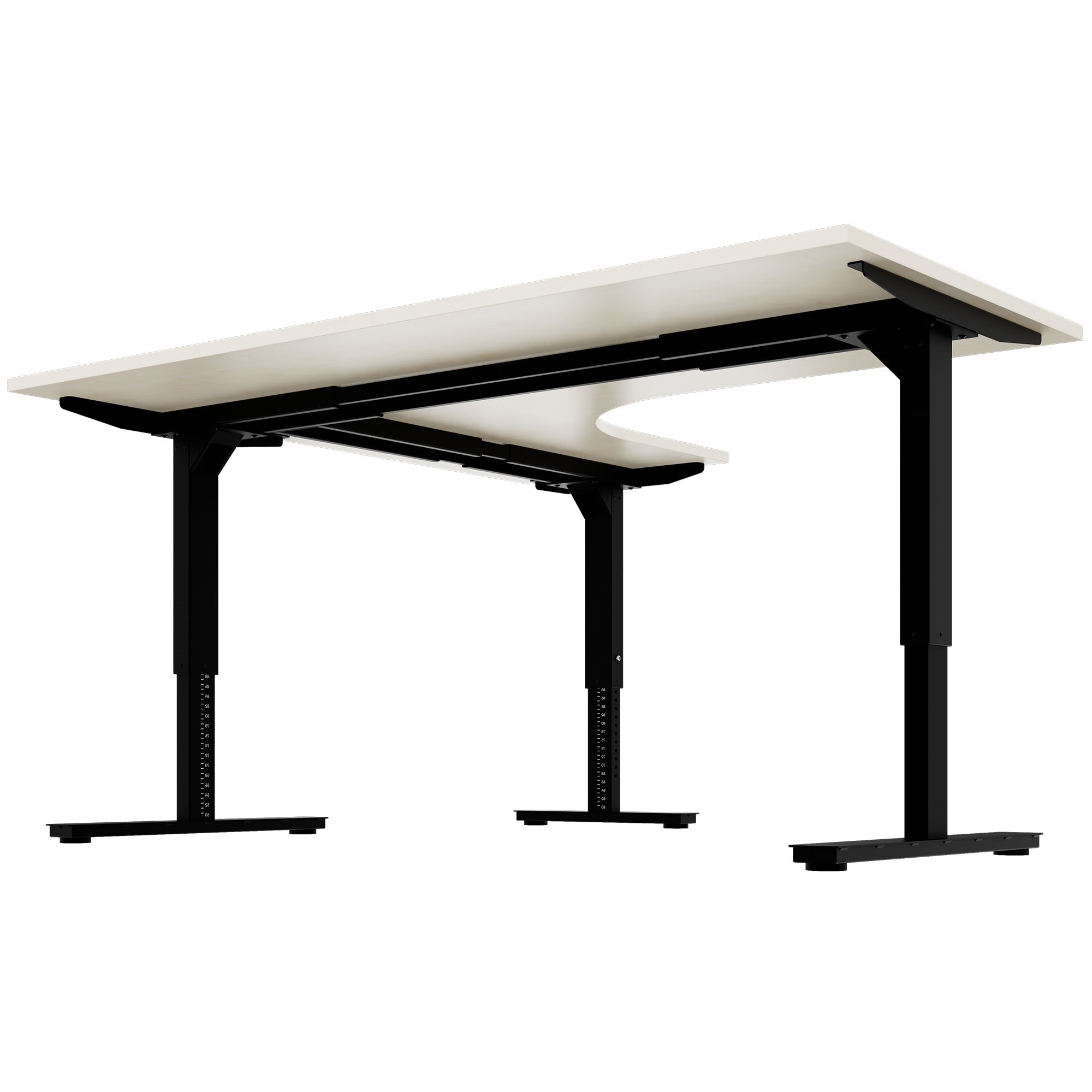 Scarico Angular Desk | 1800 x 1600 mm, regolabile in altezza manualmente, acero - 3 Main Image