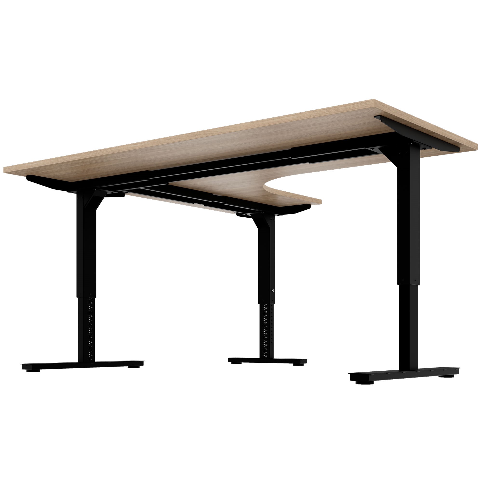 SCALE angle desk | 1800 x 1600 mm, manually height adjustable, amber oak - 3 Main Image