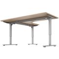 SCALE angle desk | 1800 x 1600 mm, manually height adjustable, amber oak - 3 Thumbnail Image