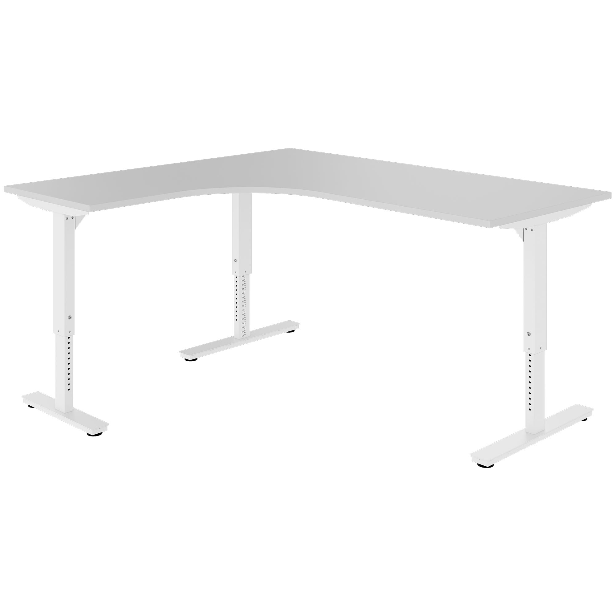 SCALE angle desk | 1800 x 1600 mm, manually height adjustable, pearl gray - 1 Main Image
