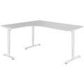 SCALE angle desk | 1800 x 1600 mm, manually height adjustable, pearl gray - 1 Thumbnail Image