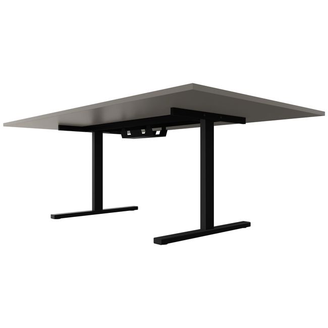 T-EASY Konferenztisch | 2400 x 1200 mm (10 - 12 Personen), elektrifiziert, Cubanitgrau