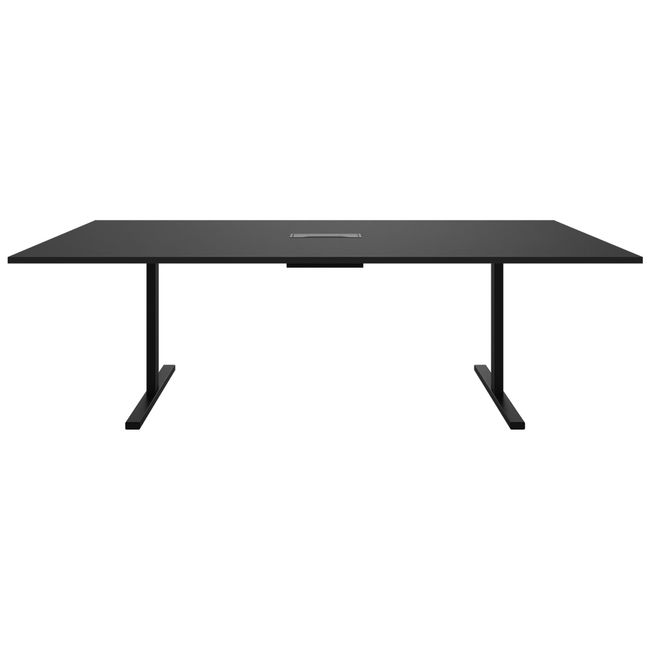 T-EASY Konferenztisch | 2400 x 1200 mm (10 - 12 Personen), elektrifiziert, Schwarz