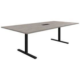 T-EASY Konferenztisch | 2400 x 1200 mm (10 - 12 Personen), elektrifiziert, Nordeiche grau