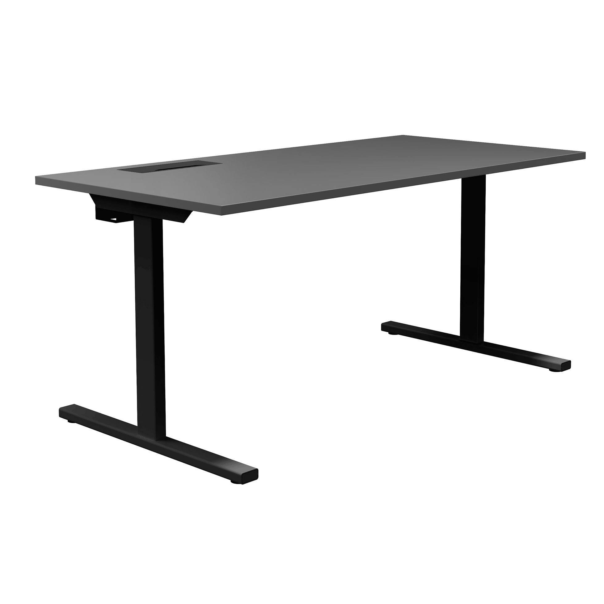 T-EASY desk | 1200 - 1800 mm, electrified, anthracite - 1 Main Image