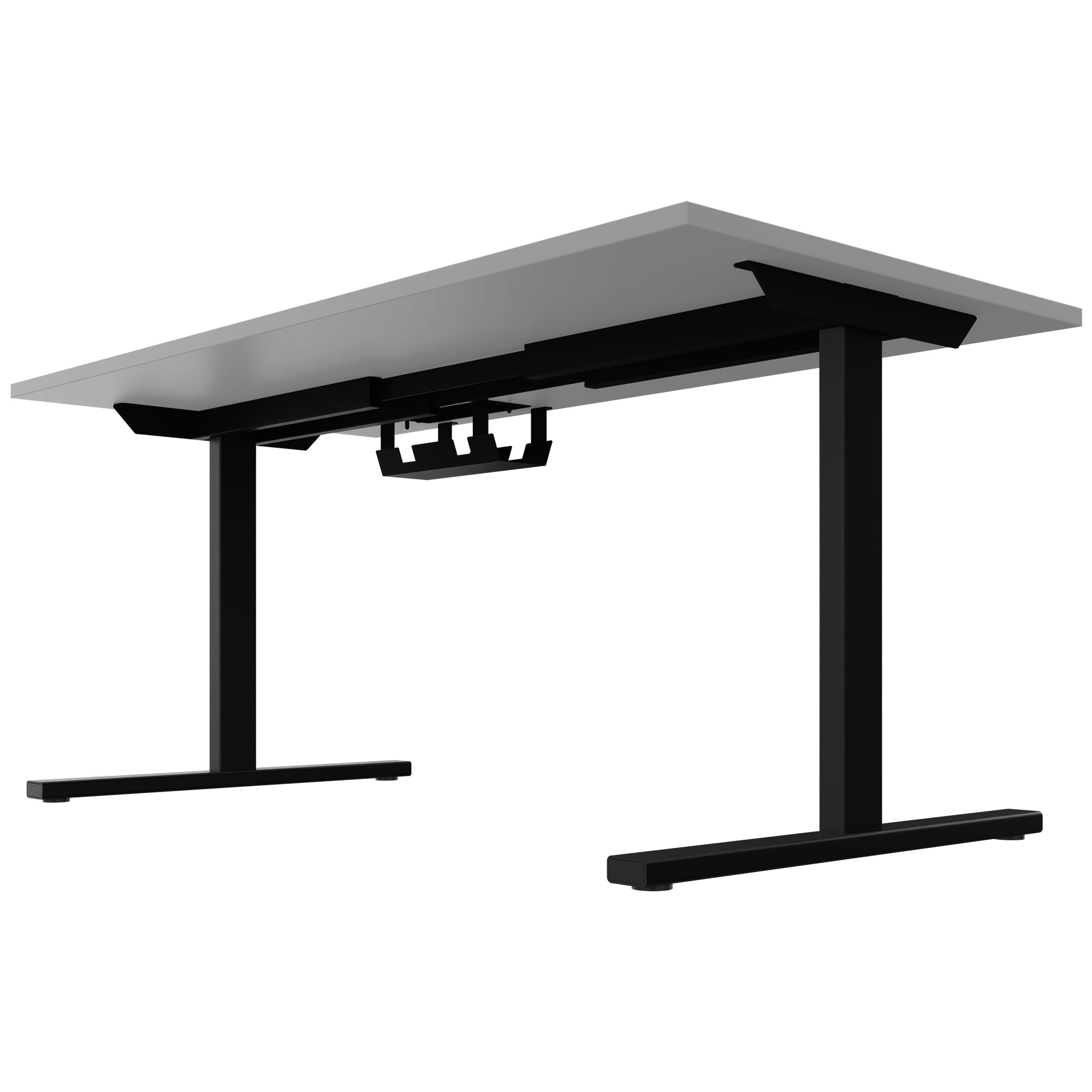 T-EASY desk | 1200 - 1800 mm, electrified, pearl grey - 4 Main Image