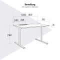 T-EASY desk | 1200 - 1800 mm, electrified, pearl grey - 12 Thumbnail Image