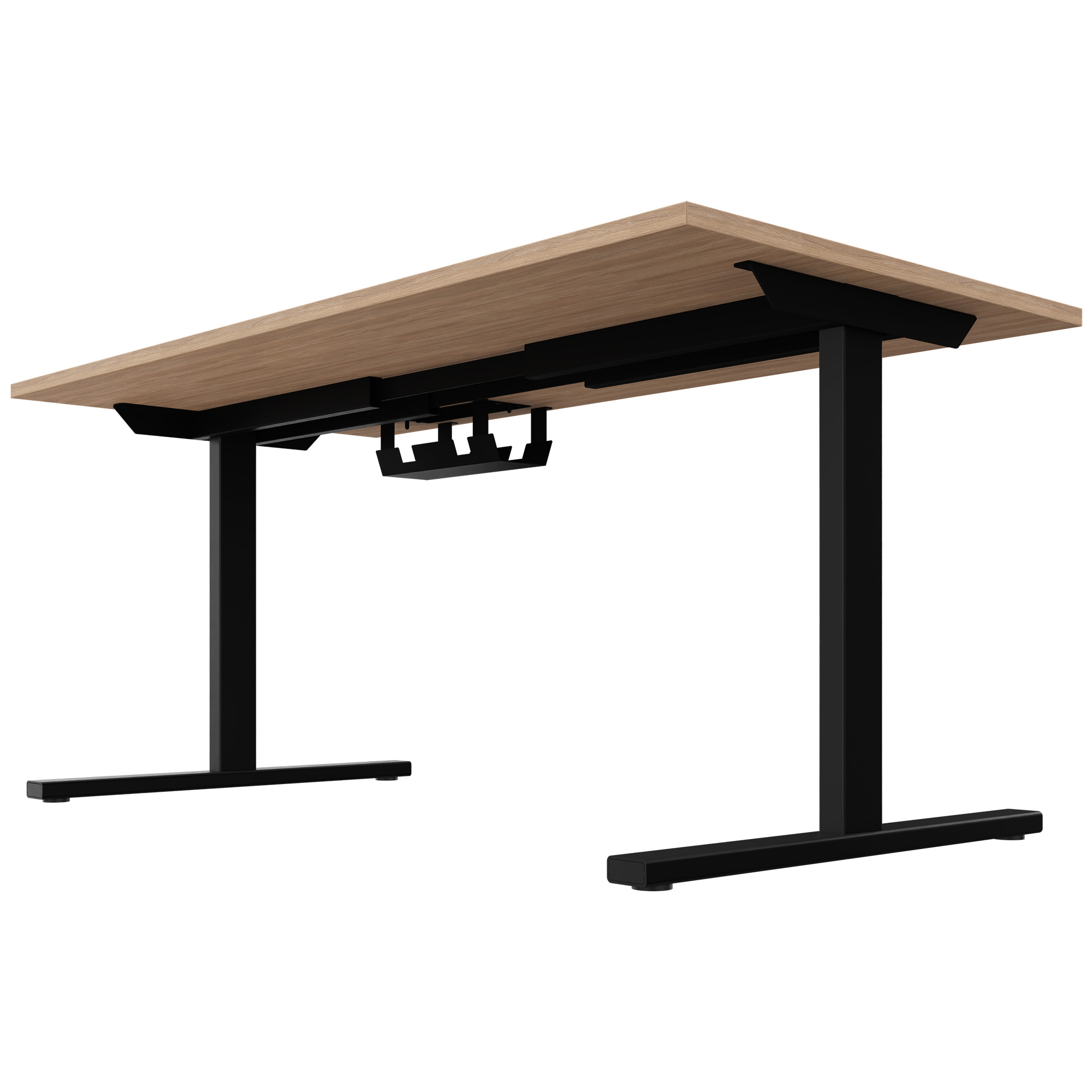 T-EASY desk | 1200 - 1800 mm, electrified, amber oak - 4 Main Image