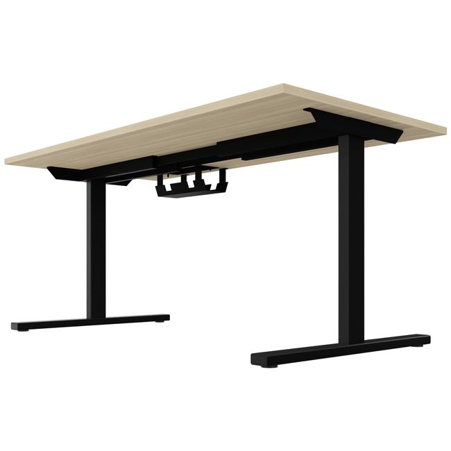 T-EASY Schreibtisch | 1200 - 1800 mm, elektrifiziert, Sandesche