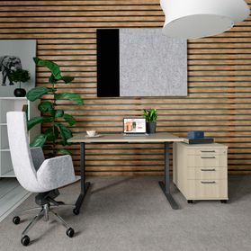 T-EASY Schreibtisch | 1200 - 1800 mm, elektrifiziert, Sandesche