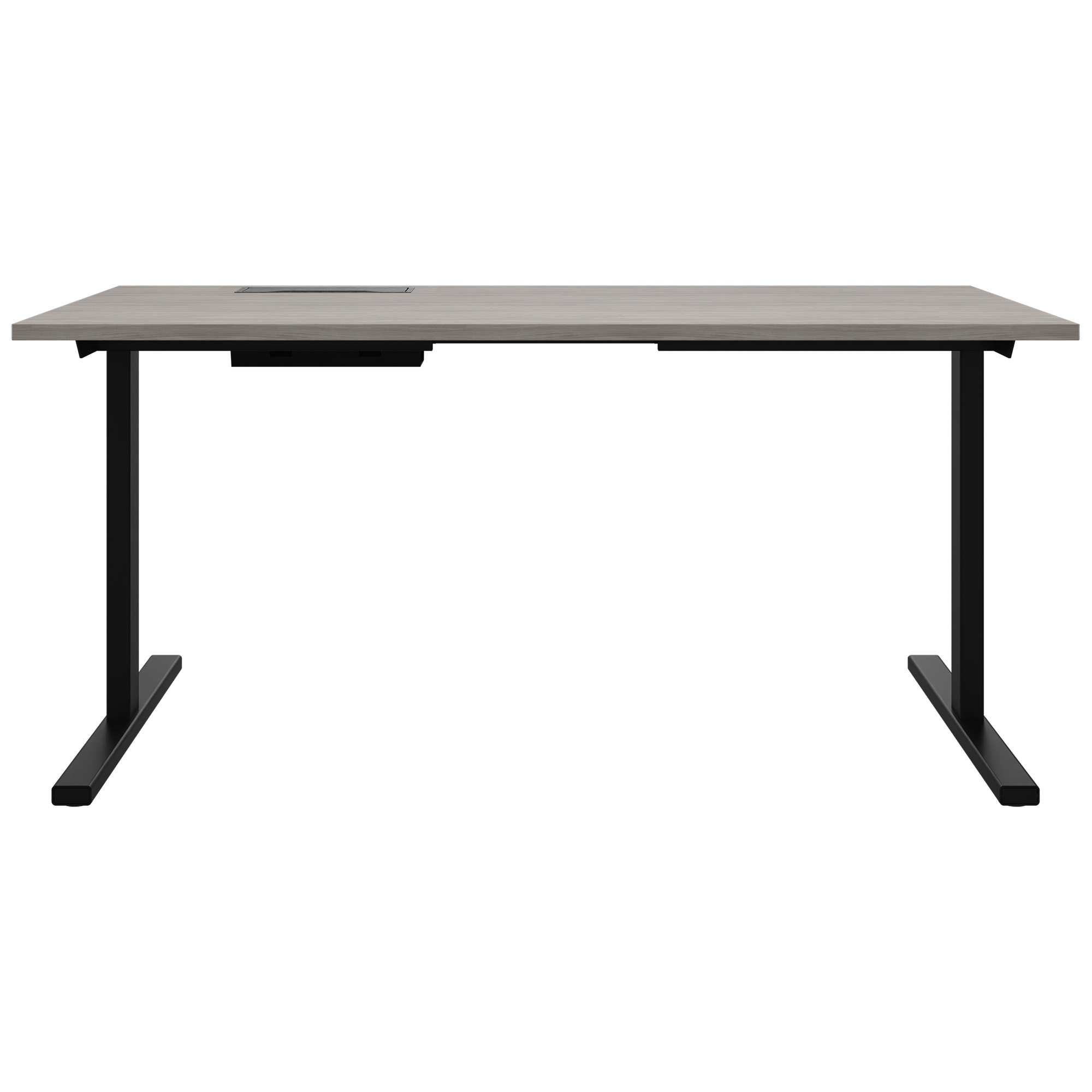 T-EASY Schreibtisch | 1200 - 1800 mm, elektrifiziert, Nordeiche grau - 2 Main Image