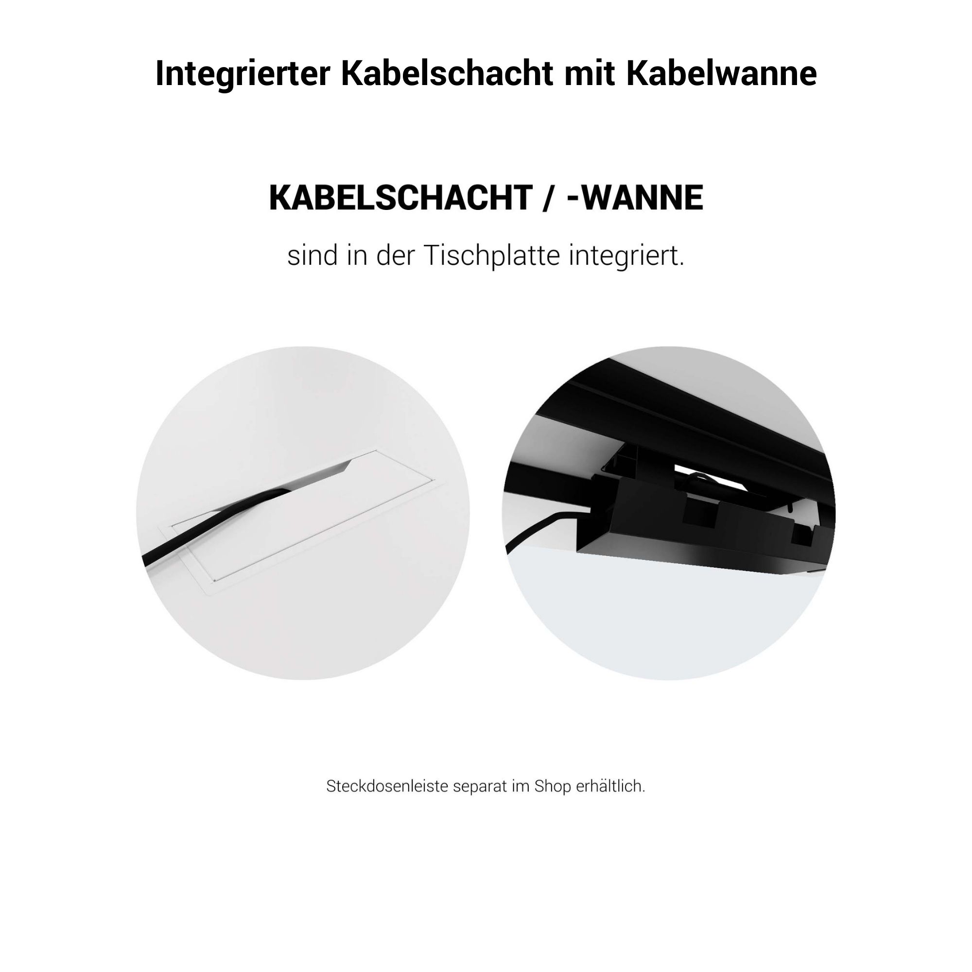 T-EASY Schreibtisch | 1200 - 1800 mm, elektrifiziert, Nordeiche grau - 10 Main Image