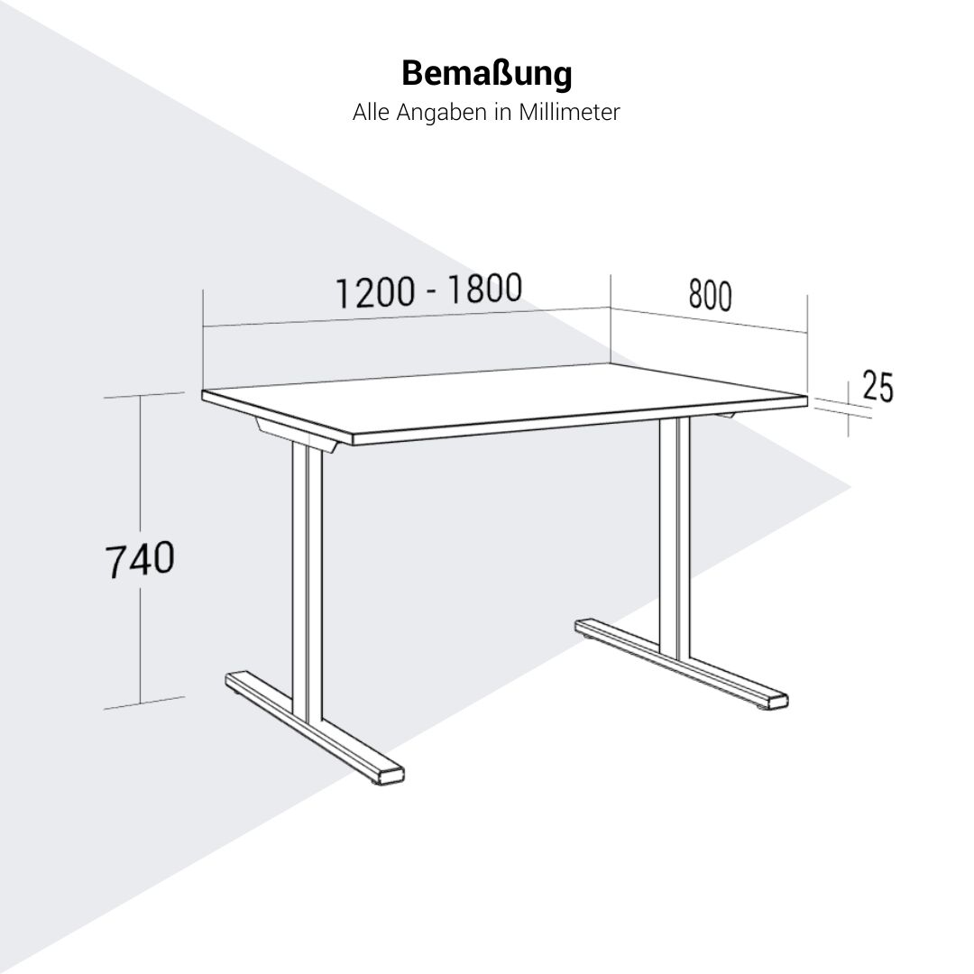 T-EASY desk | 1200 - 1800 mm, pearl grey - 8 Main Image