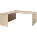 BRALCO SILE desk with extension table | 1800 - 2000 mm, angle desk, cable duct, side frame, oak - 4 Thumbnail Image