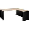 BRALCO SILE desk with extension table | 1800 - 2000 mm, angle desk, cable duct, side frame, oak - 1 Thumbnail Image