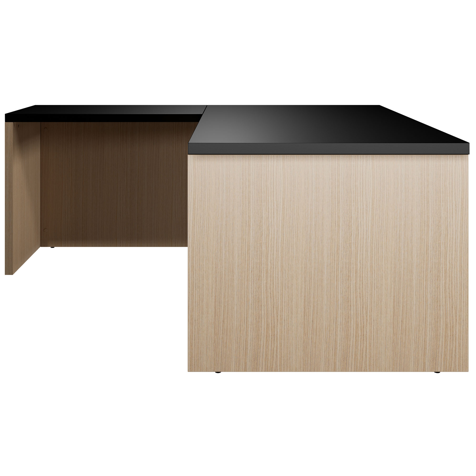 BRALCO SILE desk with extension table | 1800 - 2000 mm, angle desk, cable duct, side frame, black - 5 Main Image