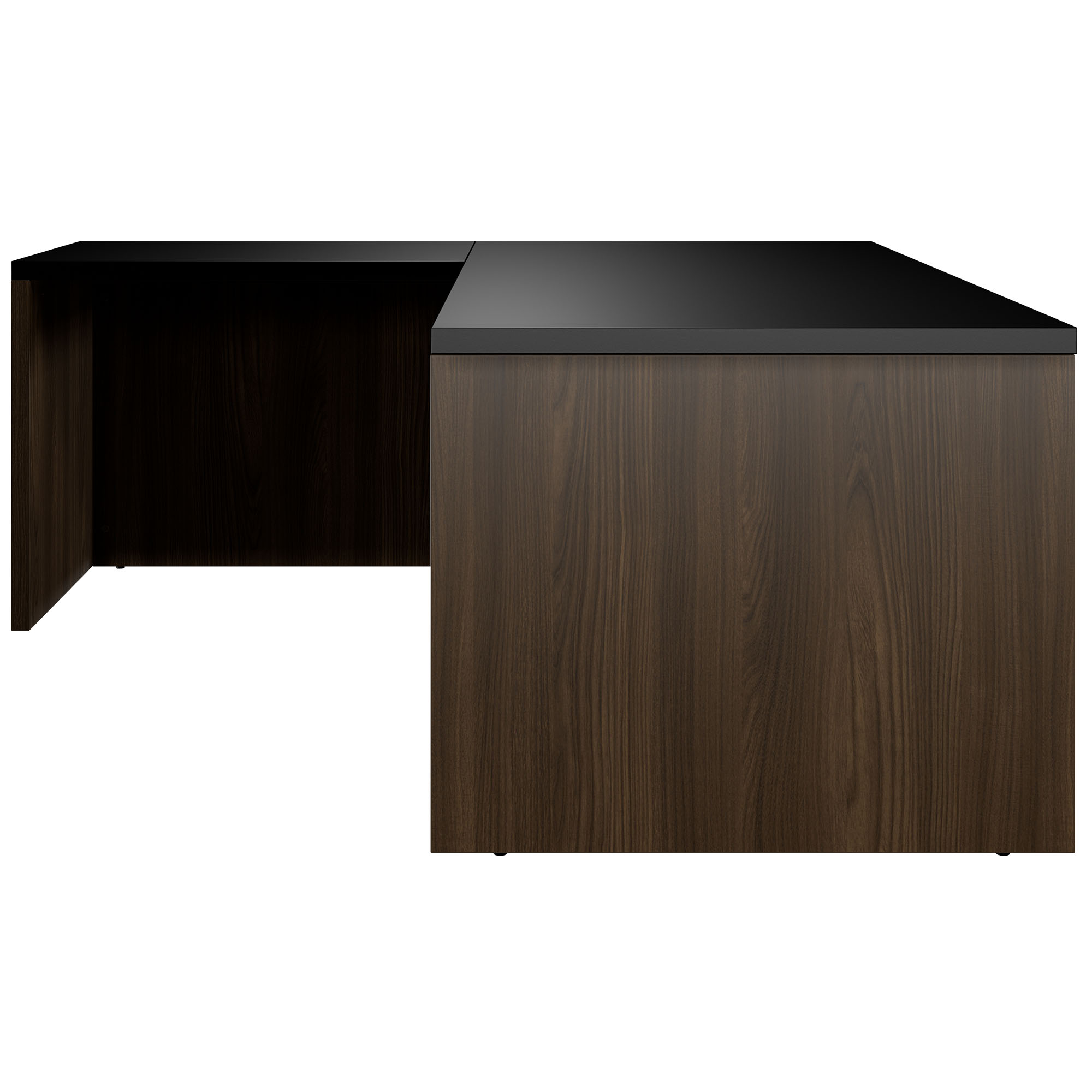 BRALCO SILE desk with extension table | 1800 - 2000 mm, angle desk, cable duct, side frame, black - 5 Main Image