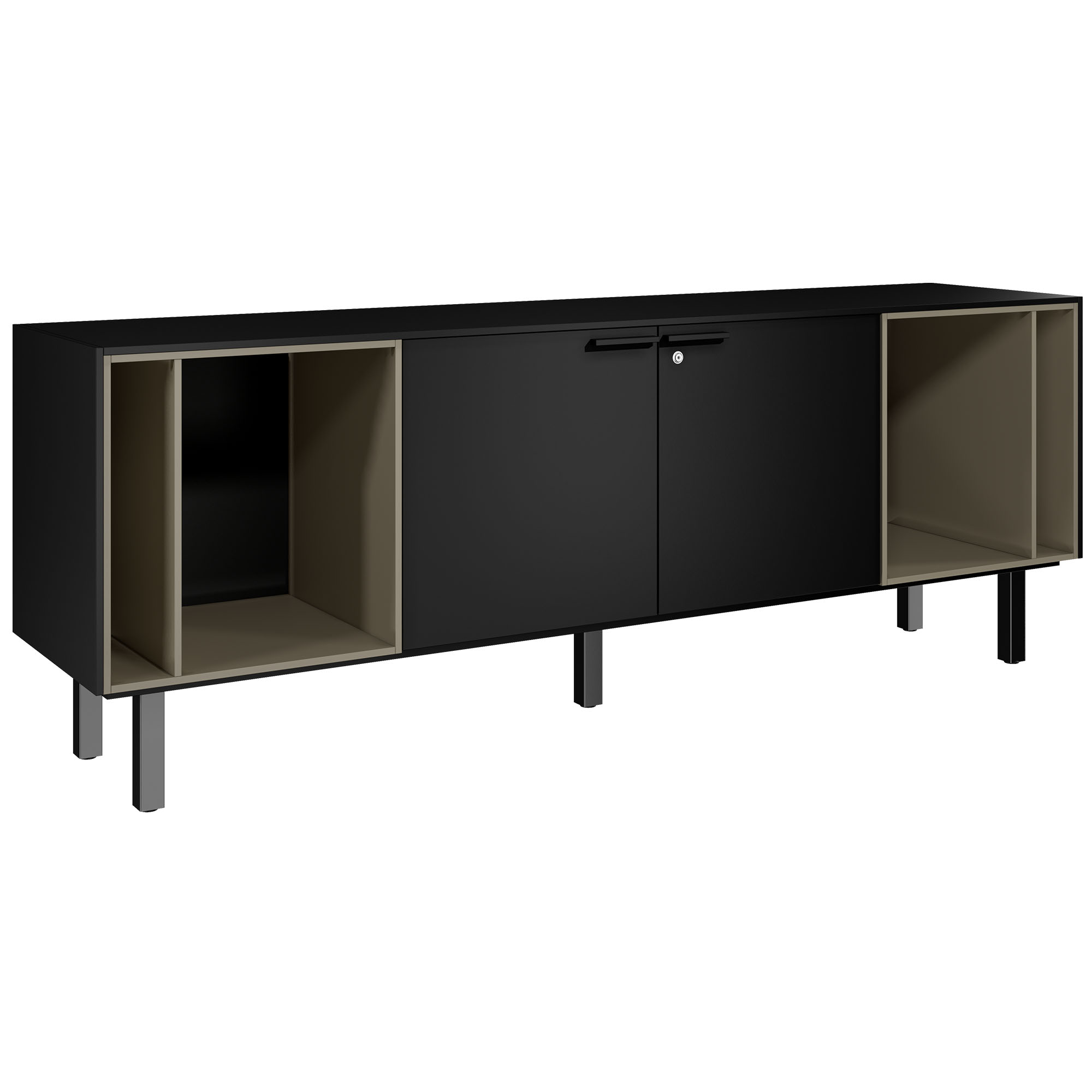 BRALCO SILE Lowboard | 1 OH, 2025 x 740 mm, Schwarz - 4 Main Image