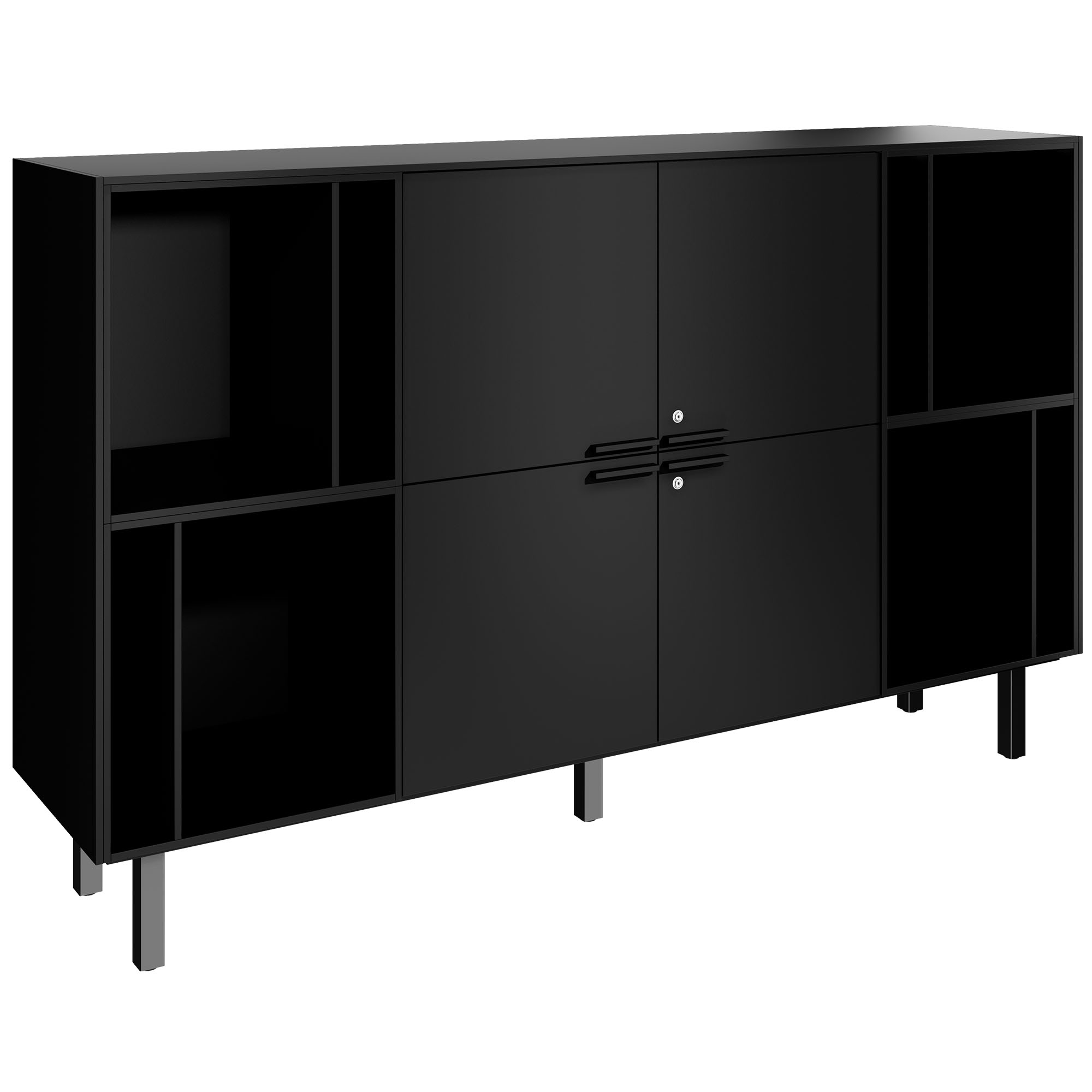 BRALCO SILE highboard | 2 OH, 2025 x 1250 mm, black - 1 Main Image