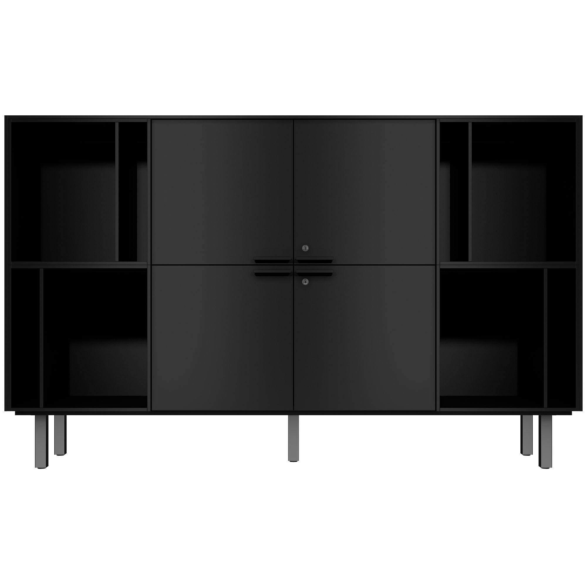 BRALCO SILE highboard | 2 OH, 2025 x 1250 mm, black - 2 Main Image