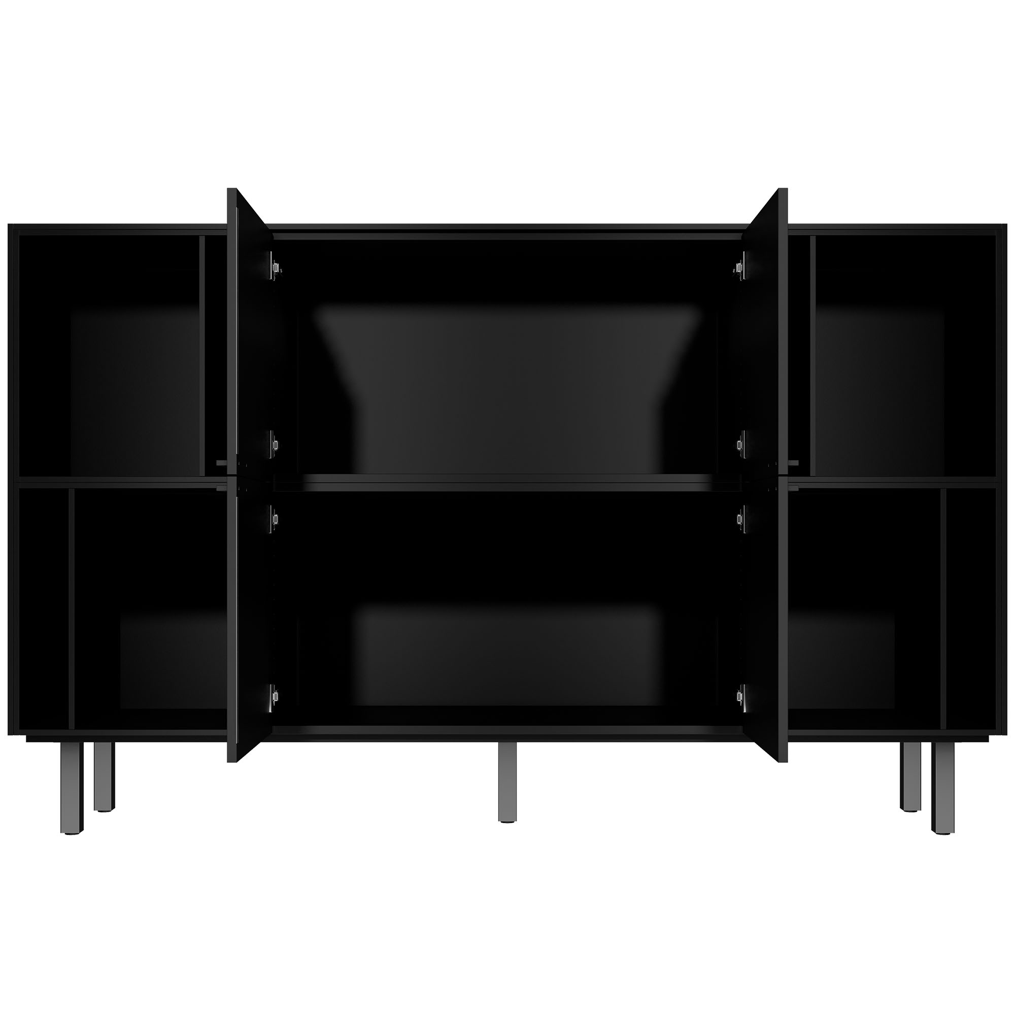 BRALCO SILE highboard | 2 OH, 2025 x 1250 mm, black - 3 Main Image