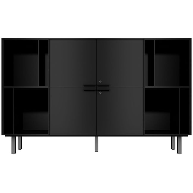 BRALCO SILE Highboard | 2 OH, 2025 x 1250 mm, Schwarz