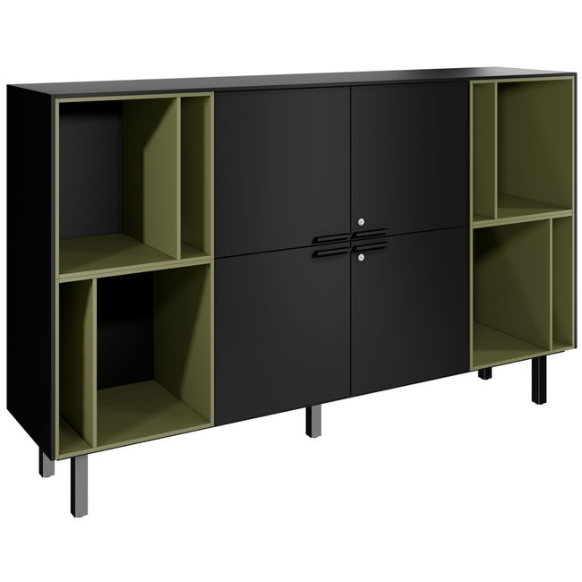 BRALCO SILE Highboard | 2 OH, 2025 x 1250 mm, Schwarz