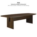 BRALCO SILE Konferenztisch | Bootsform, 2400 - 4200 mm (6 - 16 Personen), Kabelschacht optional, Nussbaum - 4 Thumbnail Image