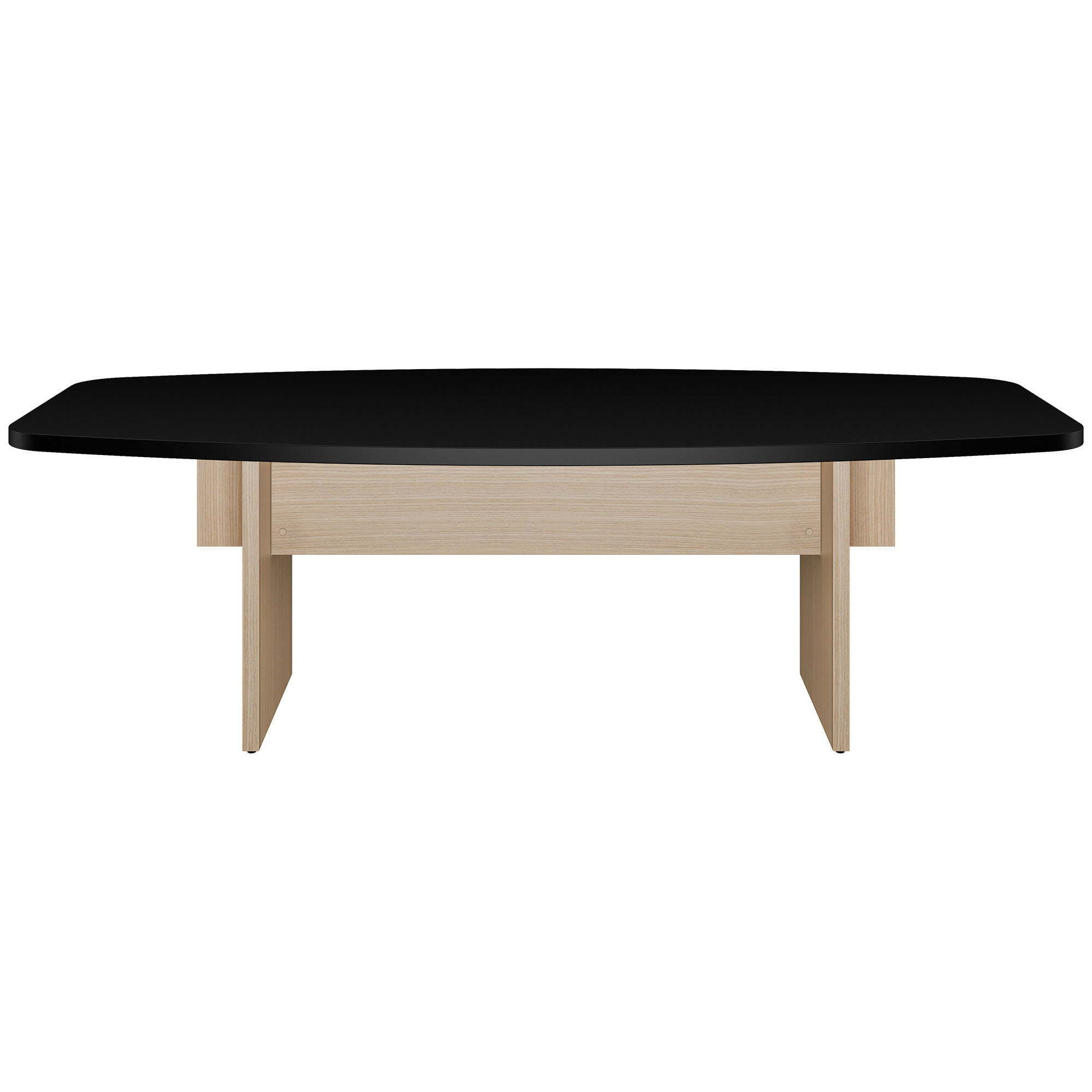 BRALCO SILE conference table | Boat shape, 2400 - 4200 mm (6 - 16 people), cable duct optional, black - 2 Main Image