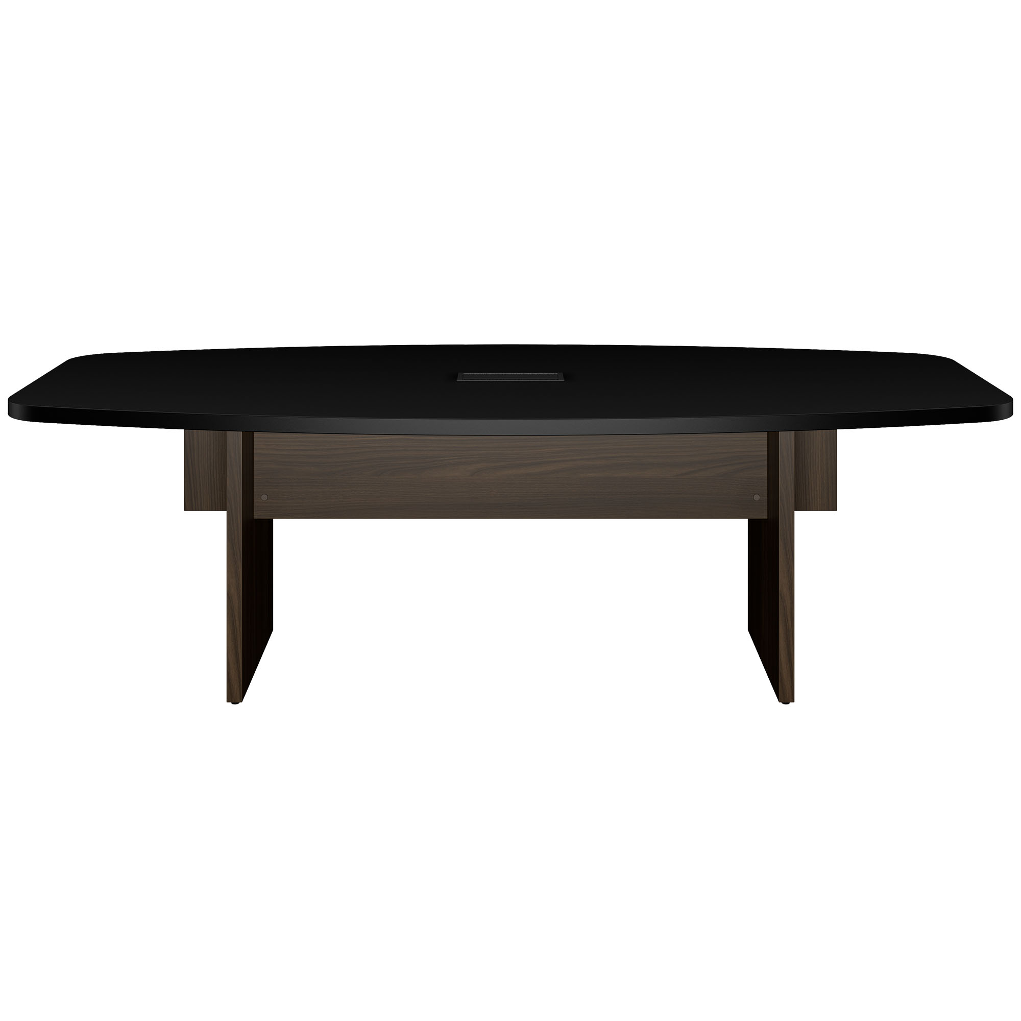 BRALCO SILE conference table | Boat shape, 2400 - 4200 mm (6 - 16 people), cable duct optional, black - 2 Main Image
