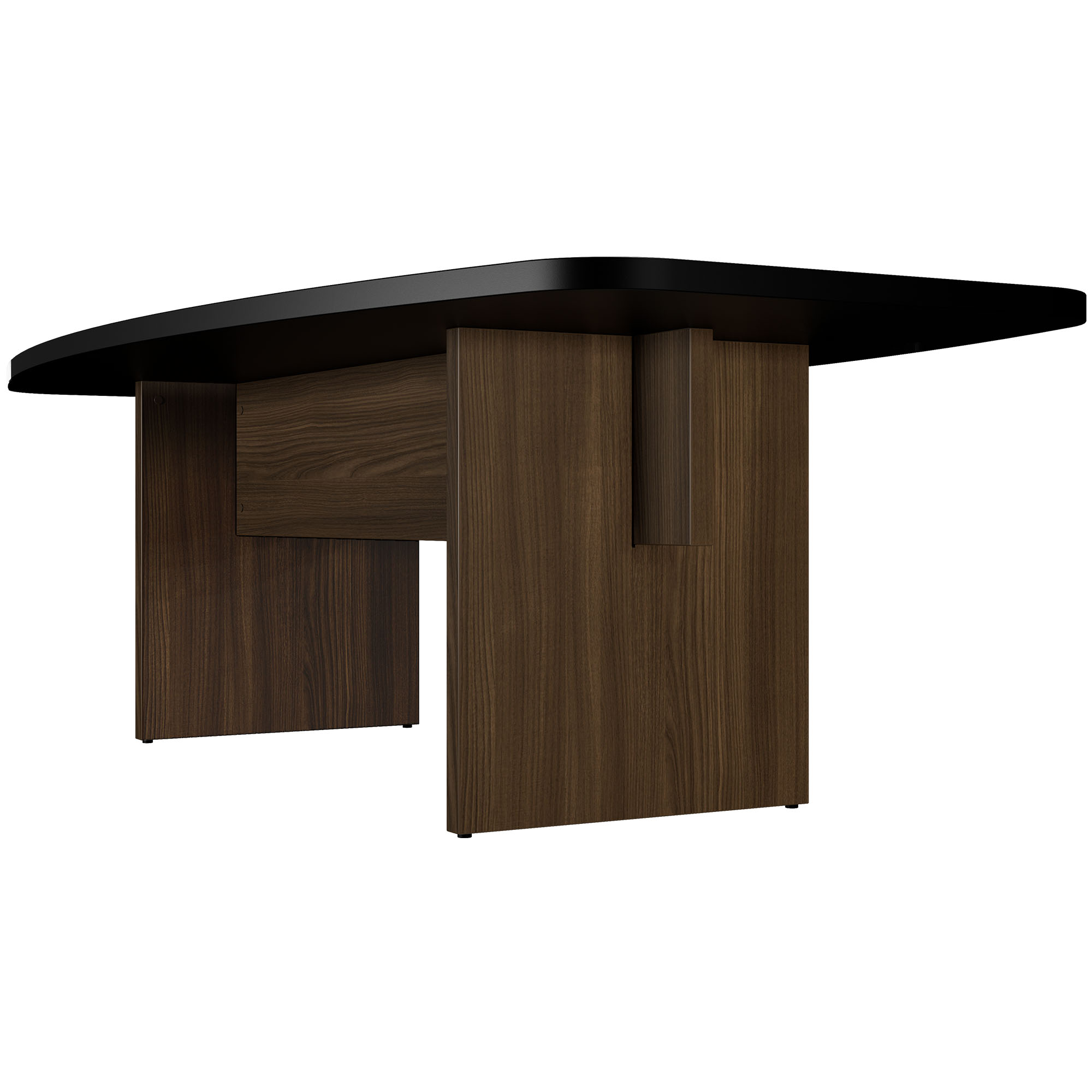 BRALCO SILE conference table | Boat shape, 2400 - 4200 mm (6 - 16 people), cable duct optional, black - 3 Main Image