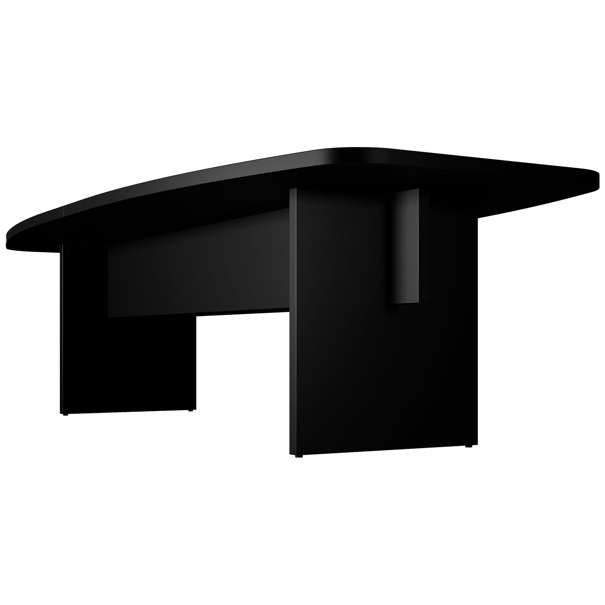 BRALCO SILE conference table | Boat shape, 2400 - 4200 mm (6 - 16 people), cable duct optional, black - 3 Main Image