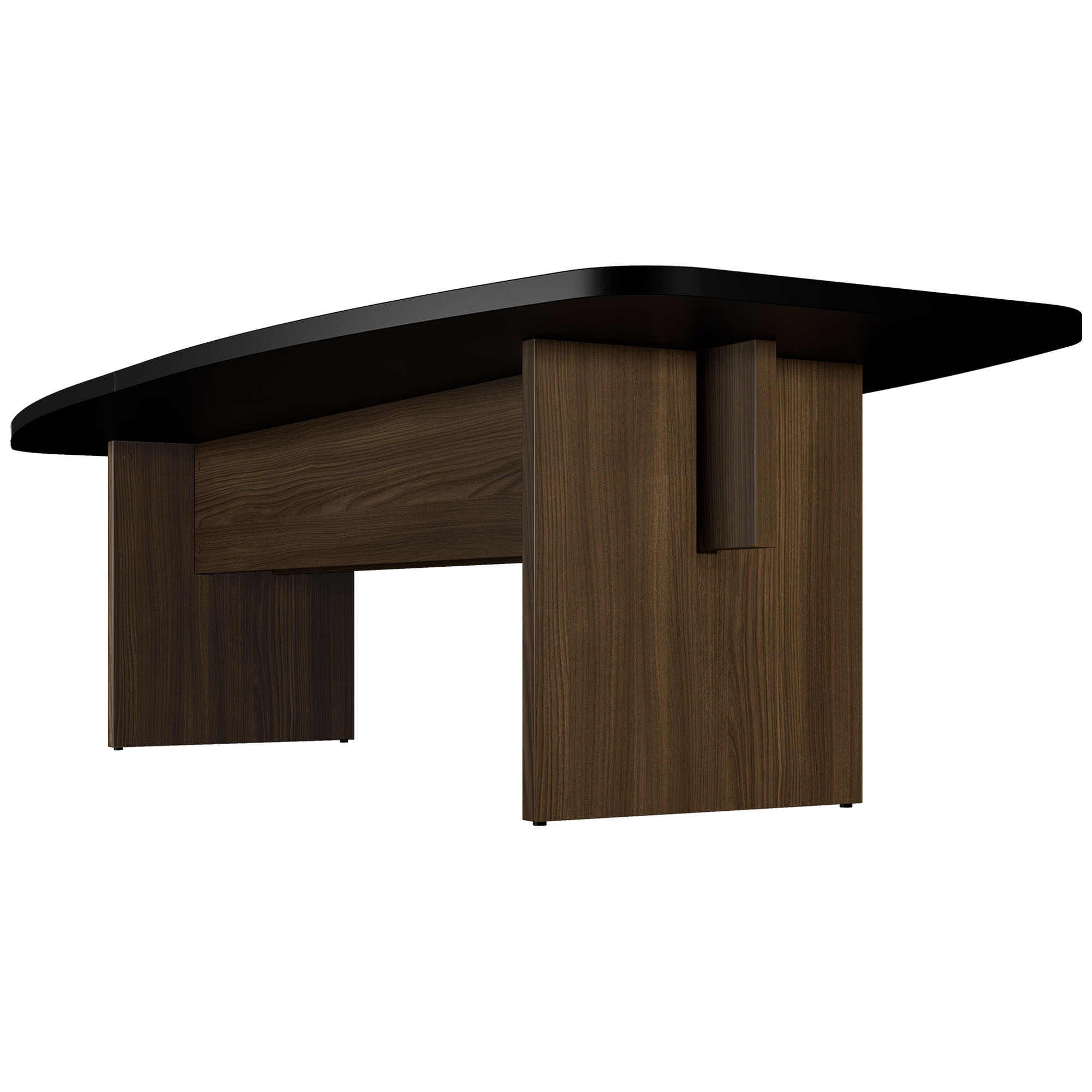 BRALCO SILE conference table | Boat shape, 2400 - 4200 mm (6 - 16 people), cable duct optional, black - 3 Main Image